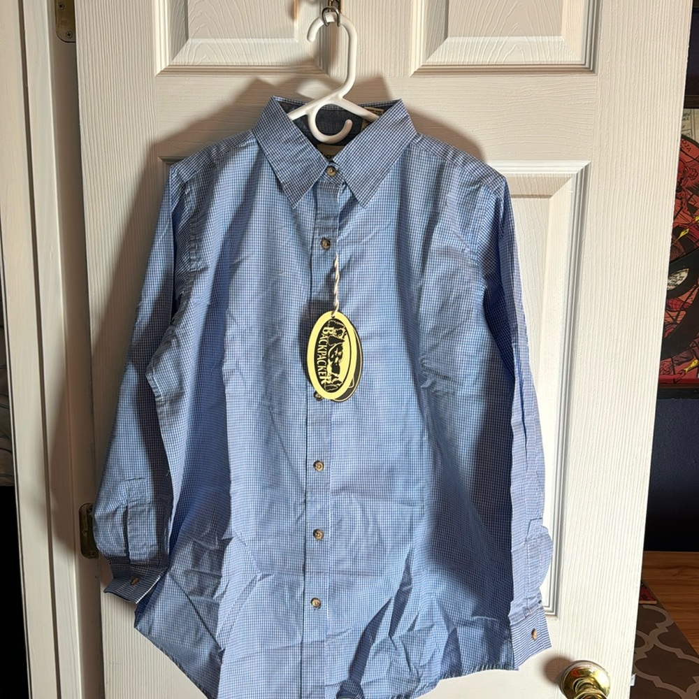 Backpacker button up ladies shirt.  Brand New ! Multiple sizes available!